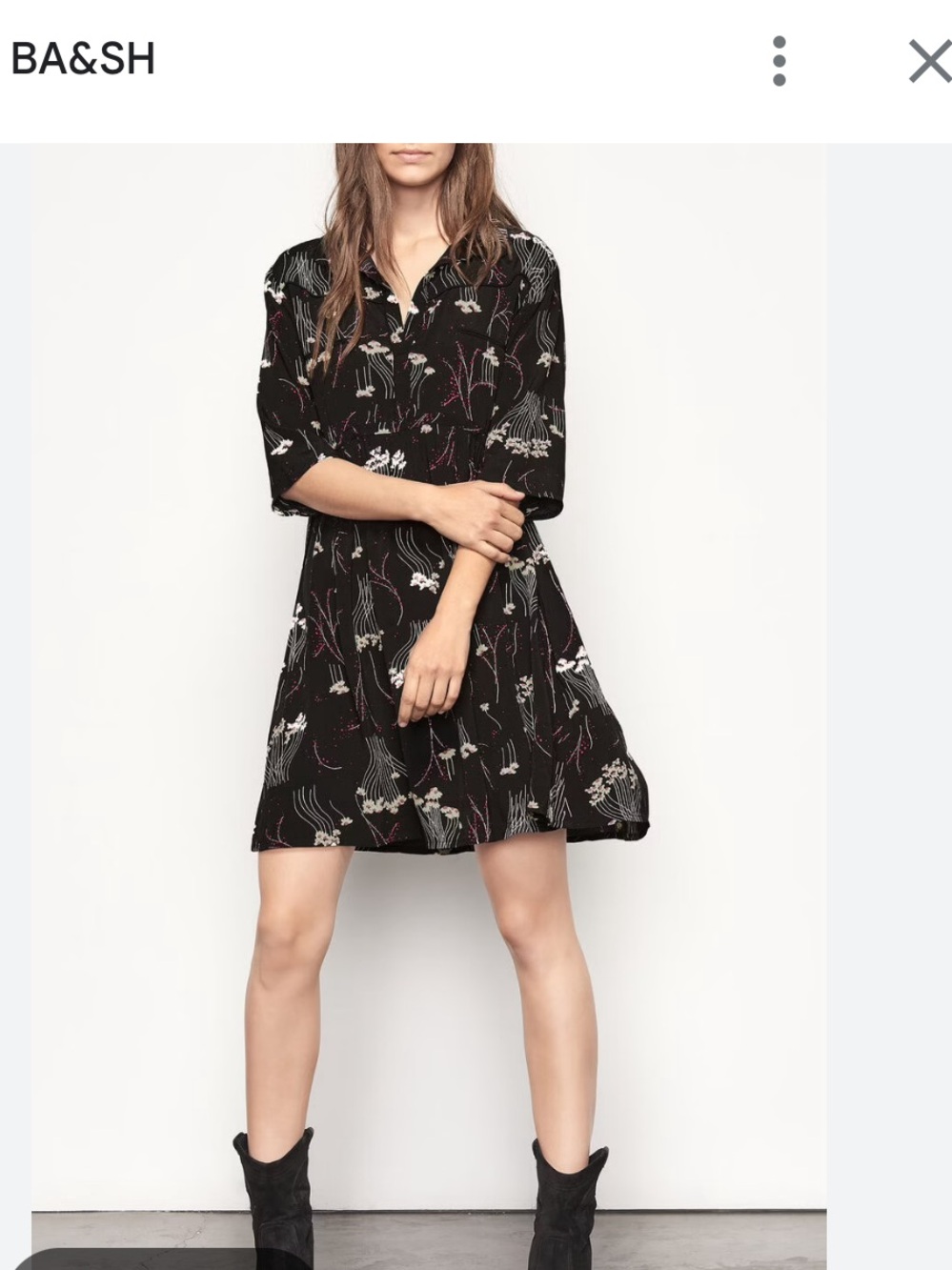 ba&sh Kyle Black Floral Dress